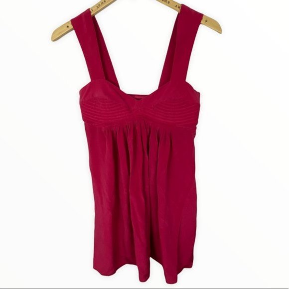 Revolve Black Halo 100% Silk Babydoll Dress Fuchsia Pink Mini Sweetheart Neck M - Picture 2 of 10